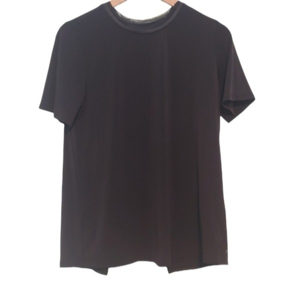 Fabletics Vivienne Black Cross Back Tee Open Size Small